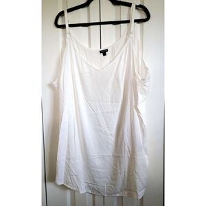 Torrid‎ 5 White Spaghetti Strap V-neck Tank Top Hi-Lo 5X Stretch Adj. Straps
